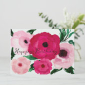 ハッピーバースデー!大きなピンクの花が美しい (スタンド正面)