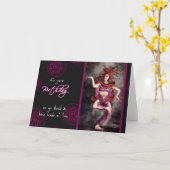 ハッピーバースデー、大量のおもしろい、ヴィンテージダンサー カード (黄色い花)