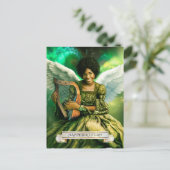 ハッピーバースデー。天使とハープ ポストカード (スタンド正面)