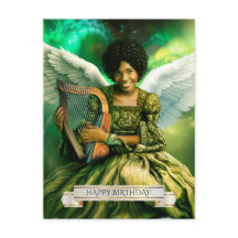 ハッピーバースデー。天使とハープ