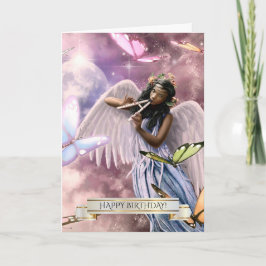 ハッピーバースデー。天使と蝶 カード