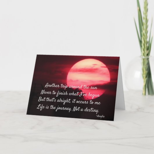 ハッピーバースデー – 太陽ののまわりに別の旅 サンキューカード (正面)