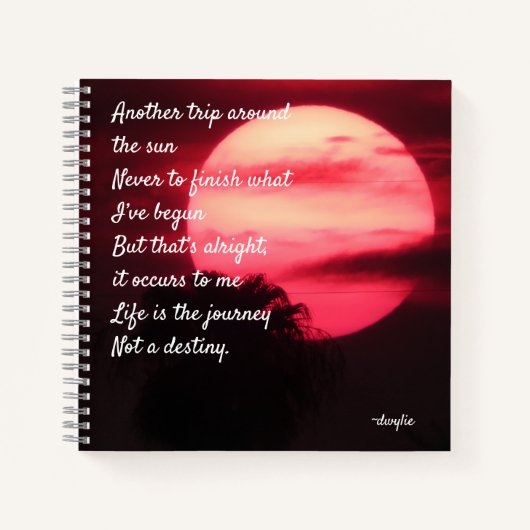 ハッピーバースデー – 太陽ののまわりに別の旅 ノートブック (正面)