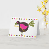 ハッピーバースデー – 奇数レトロのグリーティングカード カード (黄色い花)