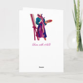 ハッピーバースデー |女アートの絵画人 カード (裏面)