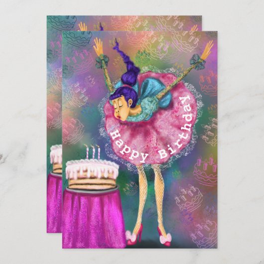 ハッピーバースデー – 女吹の子のアウトキャンドル – おもしろい (正面/裏面)