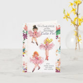 ハッピーバースデー"姪" 3人のバレリーナカード カード (黄色い花)