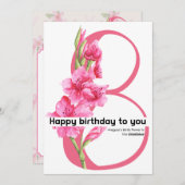 ハッピーバースデー:威厳がある誕生フラワーグラディ シーズンカード (正面/裏面)