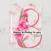 ハッピーバースデー:威厳がある誕生フラワーグラディ シーズンカード (正面/裏面)