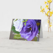ハッピーバースデー – 娘/紫の花 カード (黄色い花)
