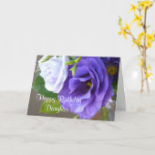 ハッピーバースデー – 娘/紫の花 カード (黄色い花)