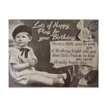 ハッピーバースデー　小さな少年　ヴィンテージ　ブラックアンドホワイト