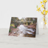 ハッピーバースデー – 川の流れ カード (黄色い花)