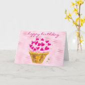 ハッピーバースデー：巨大なカップケーキ：カード カード (黄色い花)