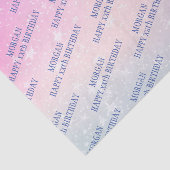 ハッピーバースデー、年齢、名前、星、ピンク&ブルー 薄葉紙 (詳細)