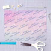 ハッピーバースデー、年齢、名前、星、ピンク&ブルー 薄葉紙 (クラフト)