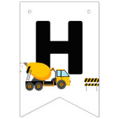 ハッピーバースデー 建設現場キッズ バンティングフラッグ (第2の旗)
