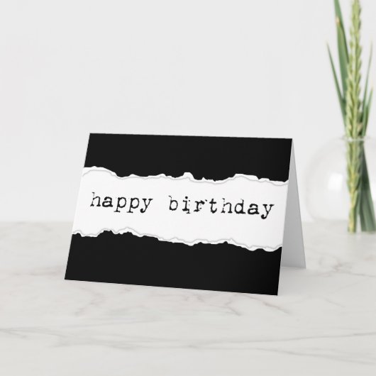 ハッピーバースデー(引き裂かれた紙) カード (正面)