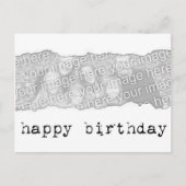 ハッピーバースデー(引き裂かれた紙) ポストカード (正面)