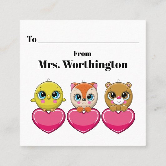 ハッピーバースデー! – 後ろを見ろ！ スクエア名刺 (裏面)