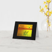 ハッピーバースデー..後を追.キリストの光 カード (黄色い花)