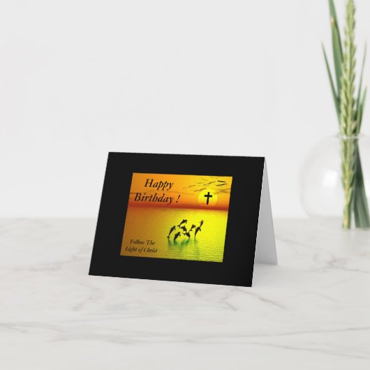 ハッピーバースデー..後を追.キリストの光 カード (正面)
