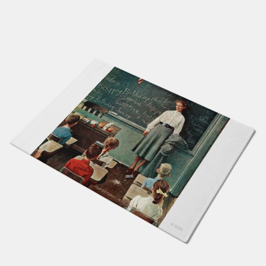 ハッピーバースデー、恋しく思ジョーンズバイノーマンロックウェル ドアマット (アングル)