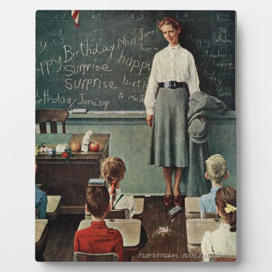 ハッピーバースデー、恋しく思ジョーンズバイノーマンロックウェル フォトプラーク (正面)