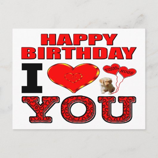 ハッピーバースデー 愛してる ポストカード (正面)
