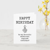 ハッピーバースデー、感情的サポートの同僚カード カード (黄色い花)