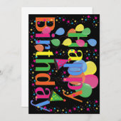 ハッピーバースデー 招待状 (正面/裏面)