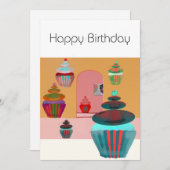 ハッピーバースデー 招待状 (正面/裏面)