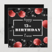 ハッピーバースデー 招待状 (正面/裏面)