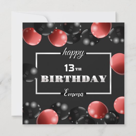 ハッピーバースデー 招待状 (正面)