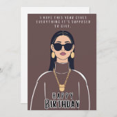 ハッピーバースデー 招待状 (正面/裏面)