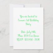 ハッピーバースデー 招待状 (裏面)