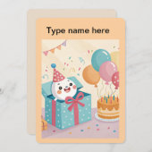 ハッピーバースデー! 招待状 (正面/裏面)