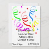 ハッピーバースデー　招待　風船　カップケーキ 招待状 (裏面)