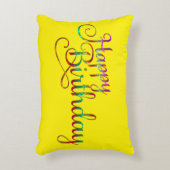 ハッピーバースデー- 文字デザイン +独自のアイディア アクセントクッション (正面(垂直))