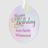 ハッピーバースデー- 文字デザイン +独自のアイディア オーナメント (正面)