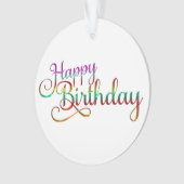ハッピーバースデー- 文字デザイン +独自のアイディア オーナメント (正面)
