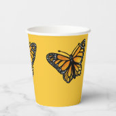 ハッピーバースデー（昆虫）オオカバマダラ、モナークバタフライウォーター色 紙コップ (裏面)