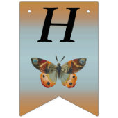 ハッピーバースデー(昆虫)オオカバマダラ、モナークバタフライブルース バンティングフラッグ (第1の旗)