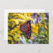 ハッピーバースデー(昆虫)オオカバマダラ、モナークバタフライポストカード ポストカード (正面/裏面)