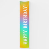 「ハッピーバースデー!」 明るい虹グラデーション 横断幕 (縦)