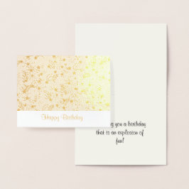 ハッピーバースデー、星および花火 箔カード