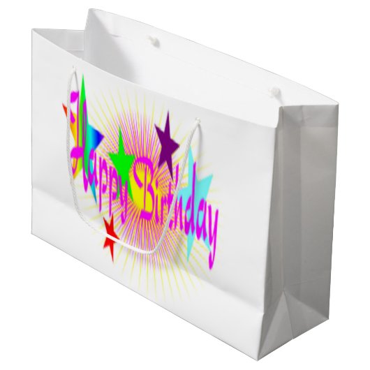 "ハッピーバースデー"星 ラージペーパーバッグ (正面アングル)