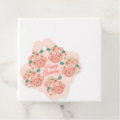 ハッピーバースデー-春ピーチフラワーズガーデンデコール フェイバータグ (インサイチュ)