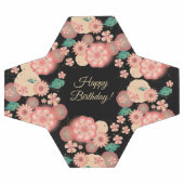 ハッピーバースデー-春ピーチフラワーズガーデンボホ サッカーボール (フラット)