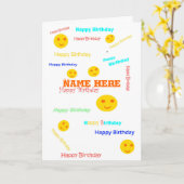 ハッピーバースデー、時の多くは、一流の前部を加えます カード (黄色い花)